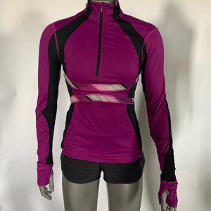 Lululemon Run Hills Half zip pullover purple/blk